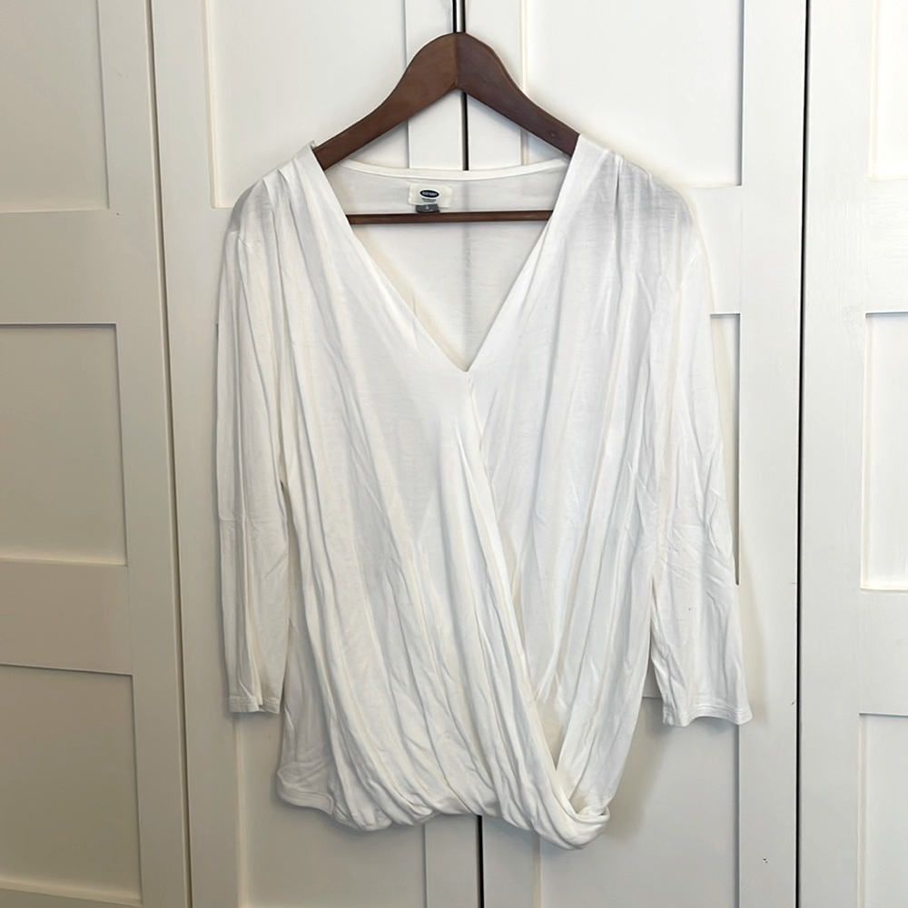 Old Navy white crossbody top- W, Large